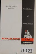 Dechert-Dechert Parts List Reclinable Power Press Machine Manual-Z & H-01